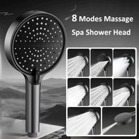 New 14CM Large Flow Pressurized Shower Head 8-mode Adjustable Spray Nozzle Rainfall Massage Shower Head Bathroom Accessories