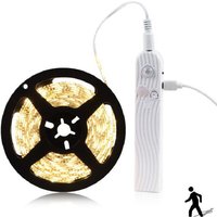 Waterproof Kitchen Cabinet Light Tape LED Motion Sensor LED Strip Light 5V Wireless PIR LED Lamp Battery Stairs Wardrobe Lamp