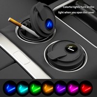 New Car Neon Light Ashtray Creative Coffee Cup Style Car Ashtray with Lid LED Light Metal Lining & ABS Shell Garbage Storage Cup