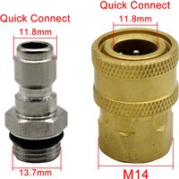 High Pressure Washer Brass Connector Washing Adapter 1/4" Female Quick Connection With M14*1.5 Thread
