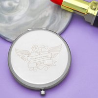 1PC Cool Flower Personalized Name Laser Golden Fold Mirror Valentine Gift