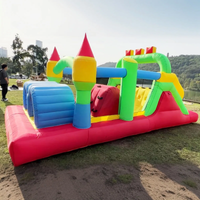KF Inflatable Obstacle Course for Big18 x 8.2FT Kids 3-6 Bounce House Castle Dual Tunnels, Large Slide, Climbing, Obstacles