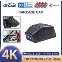 Dash Cam 4K for VOLVO XC60 S90 V90 2018 2019 2020 2021 2022 2023 2024,Plug and Play Car DVR Dashcam Camera Video Recorder