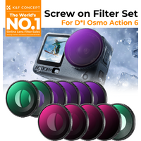 K&F CONCEPT Screw On UV CPL ND/PL Black-Mist 1/4 Filter for DJI Osmo Action 6 ND 8 16 32 256 Polarizing Neutral Density Filters