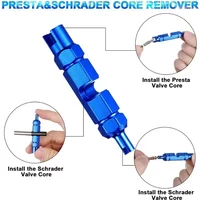 Multi-purpose Tyre Valve Core Wrench Remover Tool Compatible with Presta Schrader Valve for Bicycle Car Motorcycle Maintenance