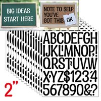 3 sheets 2 inch Artistic Alphabet Number Stickers DIY Words Letter Sticker for Bulletin Board Mailbox DIY Craft Art Making Decor