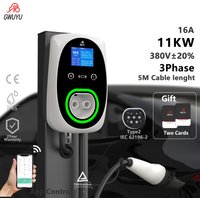 GWUYU 11KW 16A 3-Phasen EV-Ladestation Typ2 IEC62196-2 Elektroauto-Ladegerät /11KW EVSE Wallbox mit WLAN-App-Fernbedienung