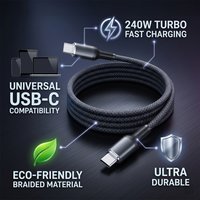PD 240W Fast Quick Charger USB-C Type C For iPhone 15 14 13 12 11 Pro Max Mini Plus XR XS Charging Data Cable Accessories