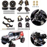 for MJX 1/18 HYPER GO H18P Black Brass Portal Front Rear Axle Steering Knuckle Cover C-Hub Counterweight Hex Adapter RC Part