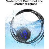 DC4-100V Waterproof Voltmeter Auto Voltage Test LED Digital Voltmeter Circular 2-wire Voltmeter Reverse Connection Protection