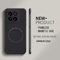 Ultra Thin Slim Candy Color Car Magnetic Frameless Phone Case for Xiaomi 17T 15T 14T 13T Pro Skin Feel Hard PC Shockproof Cover