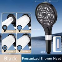 4 Jet Modes Shower Head with Filter Water Saving Handheld Spray Large Water Flow High Pressure Shower Head Bathroom Accessories
