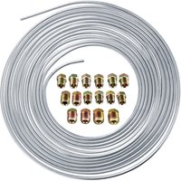 NEW Piping Tube Tubing Anti-rust With 16Pcs Tube Nuts 25ft 7.62m Roll Tube Coil of 3/16" OD Copper Nickel Brake Pipe Hose Line