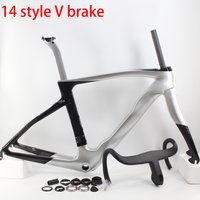 AliExpress QILEFU New 700C Fully hidden line Road Bike Glossy Matt 1K Full Carbon Fibre Bicycle Frame carbon V Brake Frame Handlebar Fork lightest