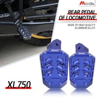 For Honda XL 750 XL750 TRANSALP 750 xl750 Motorcycle XL750V Black Silver Foot Pegs Aluminium Footrest Expandable Teeth Pedal Kit