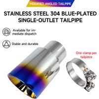 Stainless steel 304 automotive exhaust pipe decorative tailpipe 89, 101, 114mm blue tail tip