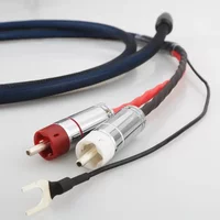 Audiocrast OFC Silver Plated Audio Phono Tonearm Cable with Shielding RCA 5 Pin DIN XLR U Spade Plug And Ground Wire