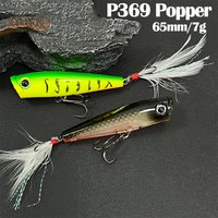 7g 65mm Surface Popper Fishing Lures Long Casting Artificial Hard Bait Topwater Pencil Swimbait Wobblers for Pike Perch Supplies