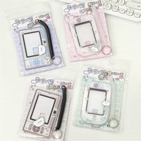3 inch Cute Photo Card Display Case Cute Camera Shaped Acrylic Photocard Holder Keychain for Kpop Idol Cards Bag Pendant