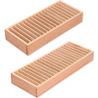Wooden Headband Holder Organizer Bracelets Storage Jewelry Necklaces Shop Display Box Fits Hair Scrunchie Chains Accessory Stand