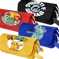 Pokemons Pencil Case Cartoon Anime Pikachu Charmander Printed Stationery Box Student Portable School Supplies Boys Birthday Gift