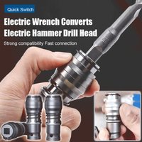 Rechargeable Multifunction Electric Wrench Portable Fourhole Conversion Head Electric Hammer Conversion Adapter for Drill Holes