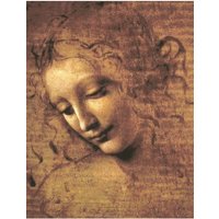 Hand Painted Portrait Wall Art on Canvas - Leonardo Da Vinci's 'La Scapigliata' - Full Head of a Woman Oil Painting