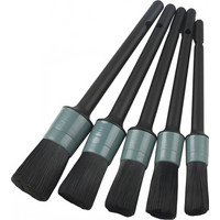 Soft Natural Boar Bristle Car motorcycle Detailing Brush Set for Interior Exterior Wheels Tires Leather Dash – Safe No Scratch