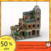 4586PCS Customized MOC Modular Orange Tower Street View Model Custom Puzzle Technology DIY Assembly Toys Birthday Gifts