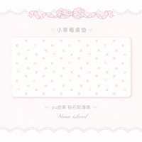 PU Leather Mouse Pad Sweet Pink Girl Strawberry Bow Polka Dot Mouse Pad Office Desk Mat Waterproof Non-Slip PU Desk Blotter Pad