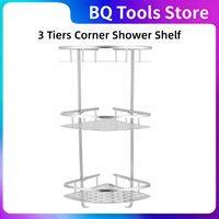 3 Tiers Corner Shower Shelf Drilling Bathroom Rack Wall Mounted Shower Organizer Storage Rack Bathroom Accessories