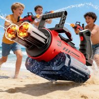 Rotating Electric Water Gun Toy with Light Double-dazzling Light Outdoor Shooting Water Beach Pool Toys Children Gifts