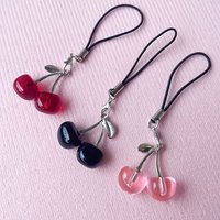 1 Piece of Realistic Cherry Pendant, Creative Imitation Fruit Ornament, Suitable for Phone Cases, Lanyards, and Pendants, Is a Small Gift for Girls, Phone Decoration, Lanyard Accessory, Fun Design,