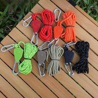 6pcs Reflective Camping Tent Rope Tie Down Fastener Fixed Buckle Pulley Tensioner Ratchet Hangers Awning Wind Rope Outdoor