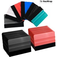10Pcs Plastic Felt Edge Squeegee for Vinyl 4Inch Car Vinyl Wrap Squeegee Applicator Tool for Window Tint Wallpaper Decal Sticker