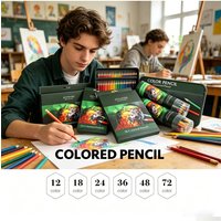 12-72 Colors Oil Colored Pencils, Wooden Artist Pencils for Drawing, Sketching & Painting, School Art Supplies