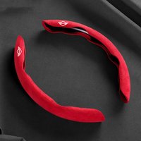 Suede Leather D Shape Car Steering Wheel Cover For MINI Cooper R50 R55 R56 F57 Clubman Countryman Clubvan Coupe Auto Accessories