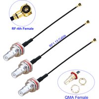 10PCS/Lot QMA Female to IPX-4 MHF4 Female Jack Connector 50 Ohm High-Quality RF1.13 RF Coaxial Pigtail Jumper Cable 5CM-1M