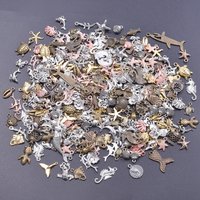Mixed Ocean Marine Life Fish Tail Starfish Turtle Shark Charms For Jewelry Making Supplies 10-50pcs /Lot Animal Pendants Charm