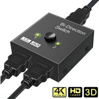 HDMI-compatible Switch 2 Ports 4K 120Hz 2 In 1 Out/1 in 2 Out Video Splitter for Laptop PC Xbox TV Box to Monitor TV Projector