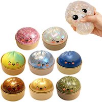 Steamed Dumpling Squeezable Toys Sparkles Soft Squishy Sensory Decompression Accessory Realistic Sensory Toy for Stress Relief