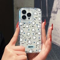 White Rabbit M-Miffies Phone Case for iPhone 17 Air 16 16e 15 14 Plus 13 12 11 Pro Max X Xs XR 8 Transparent Anti-drop Cover