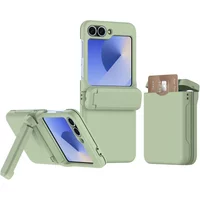 Multifunctional Card-type Folding Phone Case for Samsung Galaxy Z Flip 7 FE 6 5 4 3 Hinge Protection Bracket Cushioning Shell