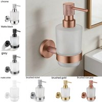 High Quality Brushed Nickel Brass Knurled Bathroom Soap Bottle Hand Sanitizer Jug Glass Bottle Holder Sanitary Ware Accessories