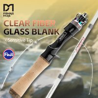 FISHINGFANS RANCY 2.0 CLEAR FIBER GLASS SENSITIVE EJECT ULTRALIGHT UL POWER 1-8g AA CORK HANDLE CARBON REEL SEAT FISHING ROD