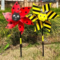 Charming 6-Leaf Bee & Ladybug Set – Bird Repellent & Garden Decor.Perfect for Courtyard, Balcony,Lawn, Terrace & Festival Props.