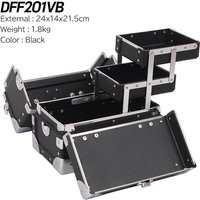 ALICOS DFF201-VB 24x14x21.5cm Professional Makeup Train Case with Multi-Layer Trays, Portable Cosmetic Organizer Box, Hard Trave