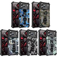 For iPhone 17 16 11 12 13 14 15 17 Pro MAX 14 15 16 PLUS Air Hybrid Armor Military Grade Camouflage Built-in Kickstand Case