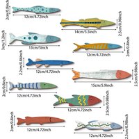10Pcs Rustic Wooden Fish Wall Decor Set, Coastal Nautical Fish Wall Art
