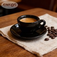 50ml Ceramic Espresso Cup and Saucer Mini Coffee Mug For Cafe Bar Office Durable Porcelain Cup For Espresso Shot Coffee Drinks
